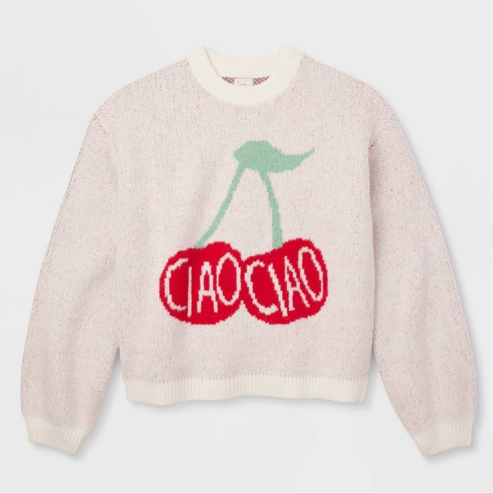 Target/A New Day Cherry Graphic Knit Sweater